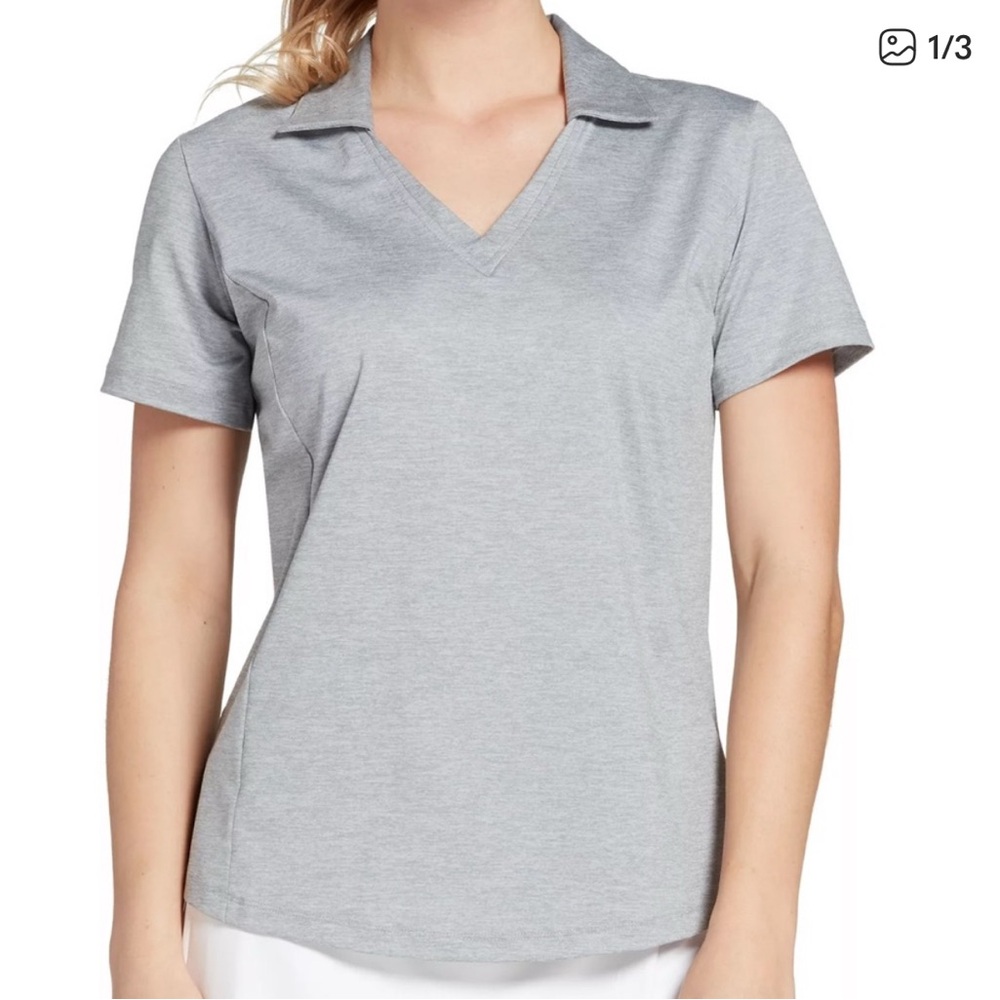 Lady Hagen Light Gray Short Sleeve Polo